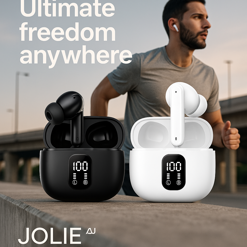 JOLIE™ Kabellose Earbuds – Bluetooth 5.3, ENC 4-Mic Noise Cancelling, 28h Akku, Wasserschutz IPX4