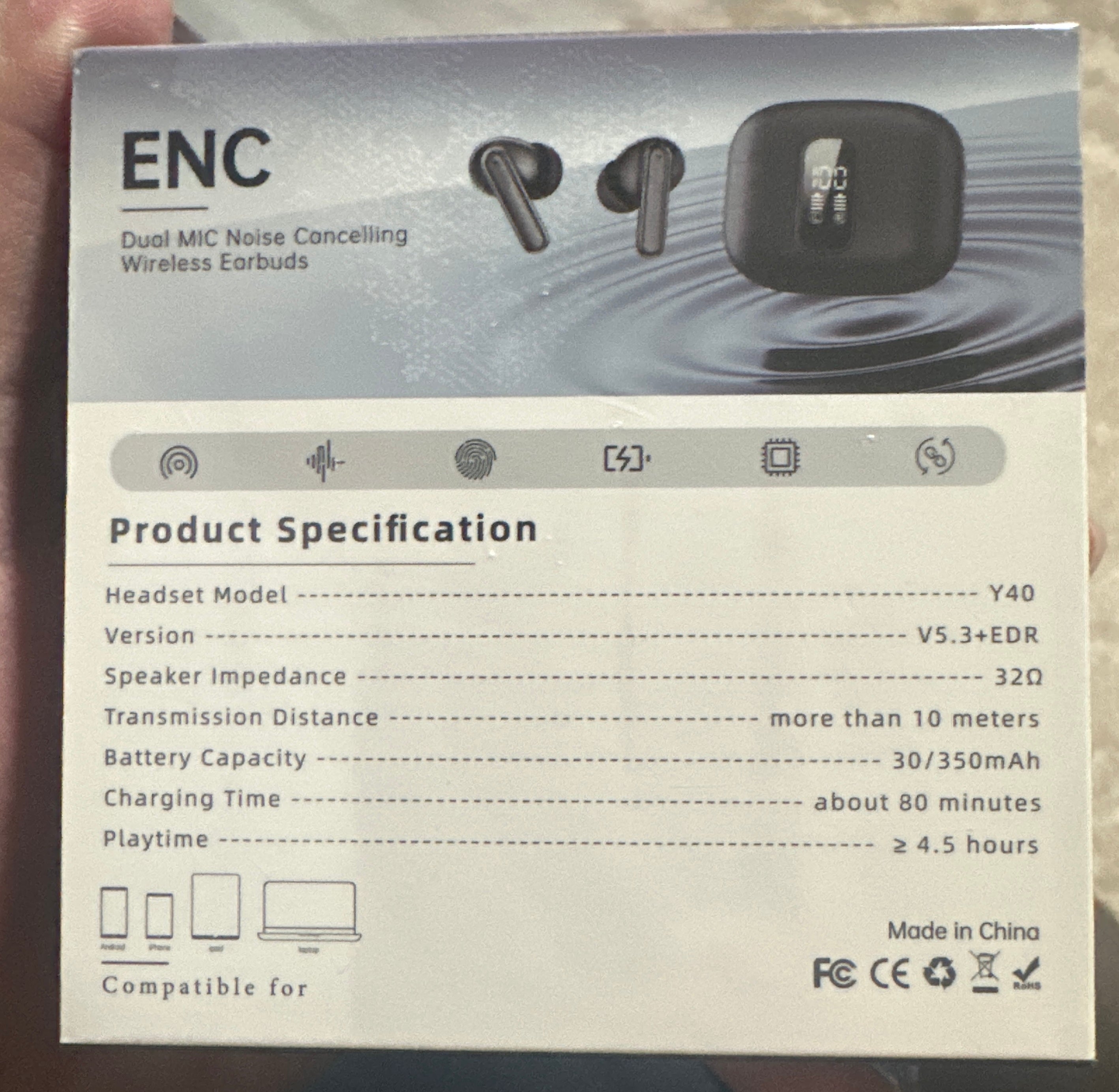 JOLIE™ Kabellose Earbuds – Bluetooth 5.3, ENC 4-Mic Noise Cancelling, 28h Akku, Wasserschutz IPX4