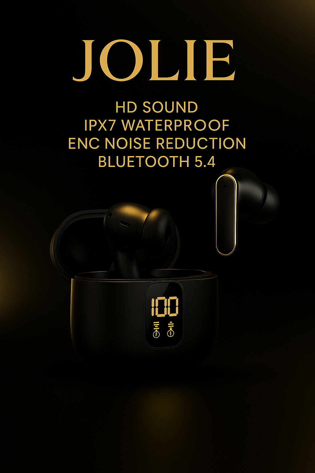 JOLIE™ Kabellose Earbuds – Bluetooth 5.3, ENC 4-Mic Noise Cancelling, 28h Akku, Wasserschutz IPX4